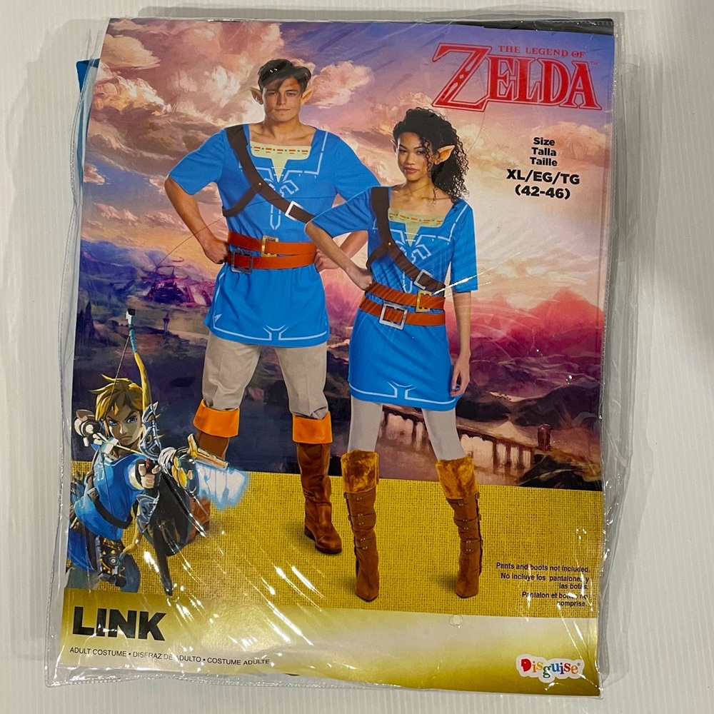 The Legend of Zelda Link Breath of the Wild Disguise Adult Costume Size XL - NWT